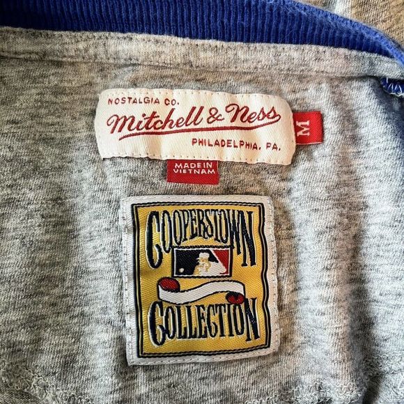 Kansas City Royals Baseball MLB Mitchell & Ness Mens M Henley Shirt Gray‎ Blue - Picture 5 of 8
